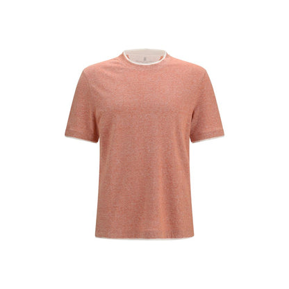 Brunello Cucinelli Orange Cotton T-Shirt