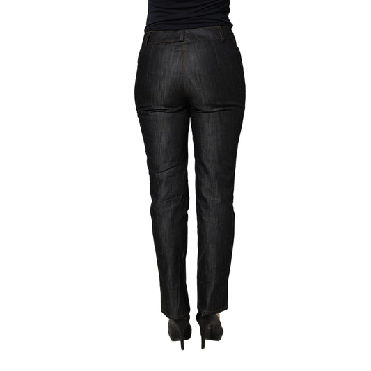 BENCIVENGA Black Cotton Mid Waist Skinny Denim Trouser Jeans