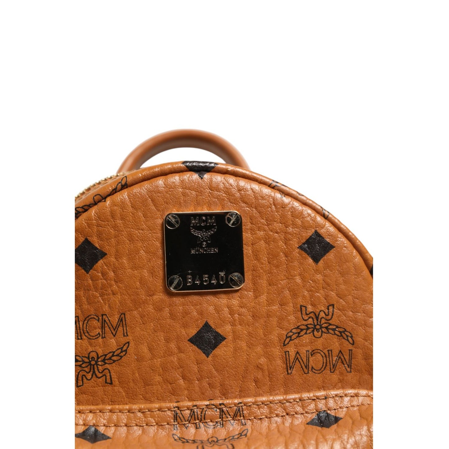 MCM Stark Mini Backpack in Visetos Cognac