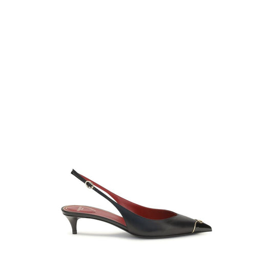 Valentino Garavani Black Calf Leather Bos Taurus High Heel Pumps