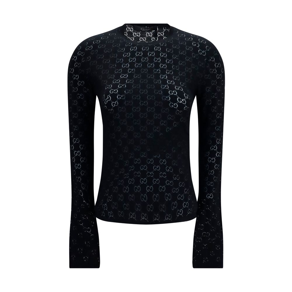 Gucci Black Cotton Long Sleeve T-Shirt