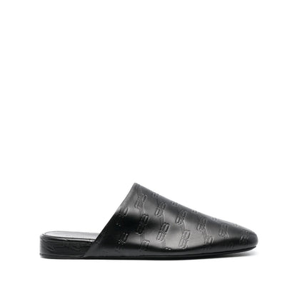 Balenciaga debossed-logo leather mules