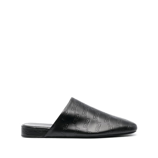Balenciaga debossed-logo leather mules