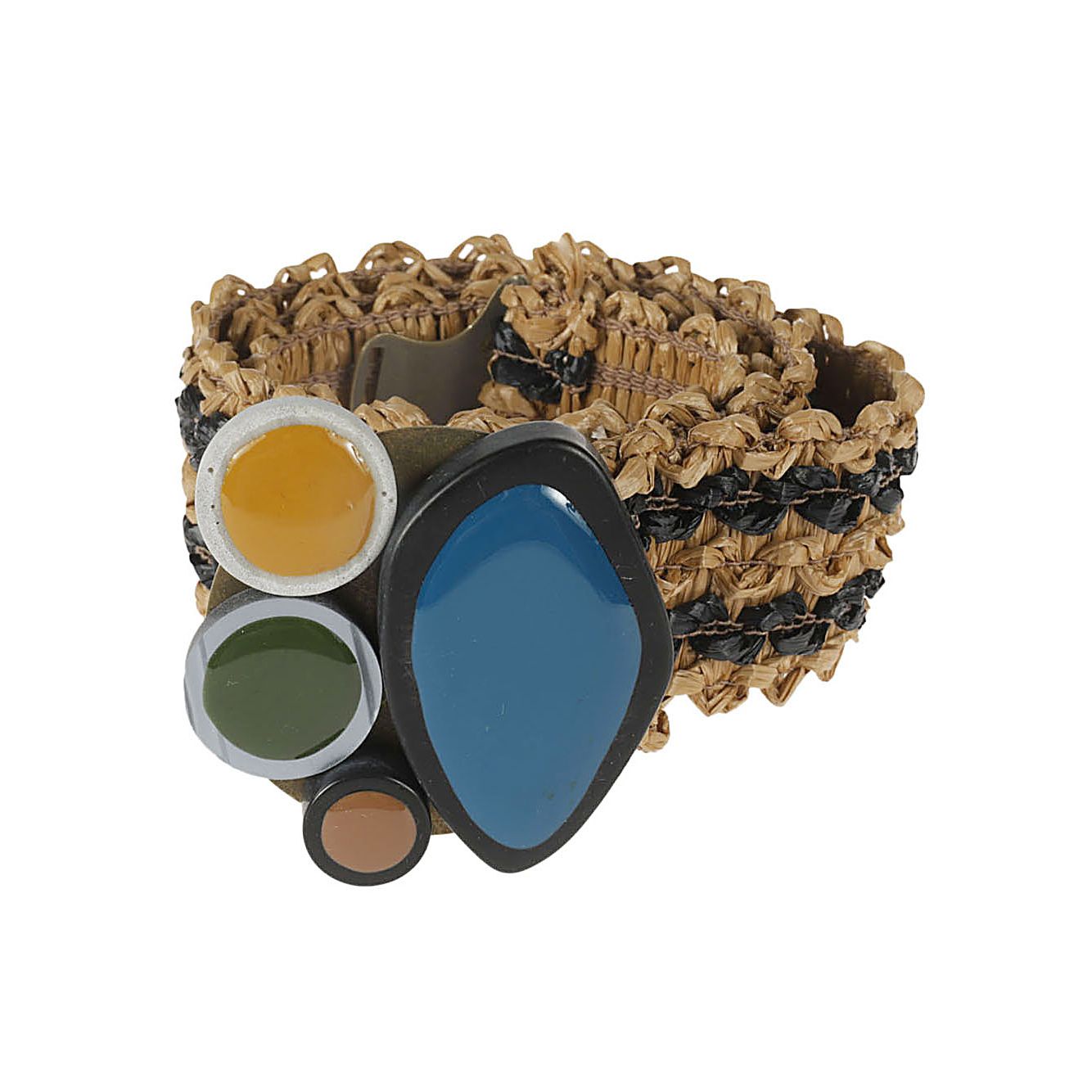 Exquisite J Striped raffia belt Belts