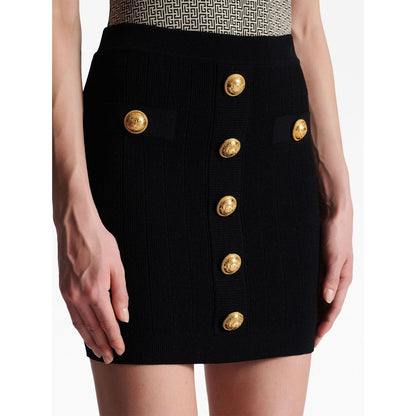 Balmain Button-detail knitted miniskirt Skirts