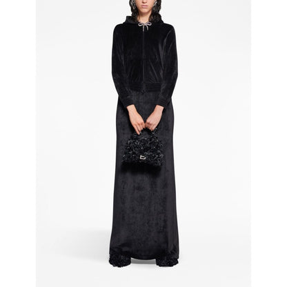 Balenciaga Crystal embellished velvet zip-up hoodie
