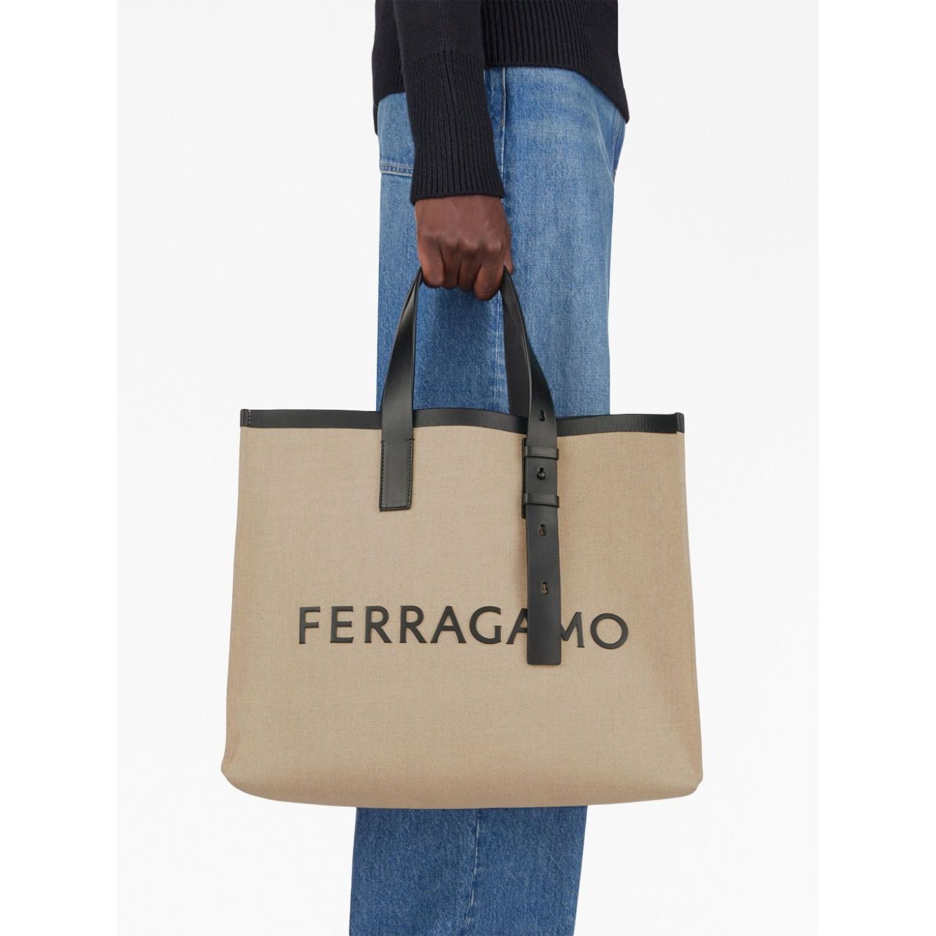 Ferragamo logo-embossed leather tote bag Shopper