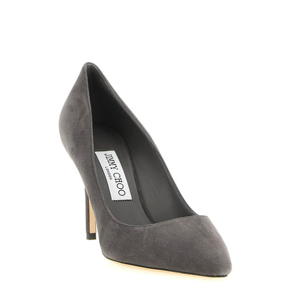 Jimmy Choo Gray Leather High Heel Pumps
