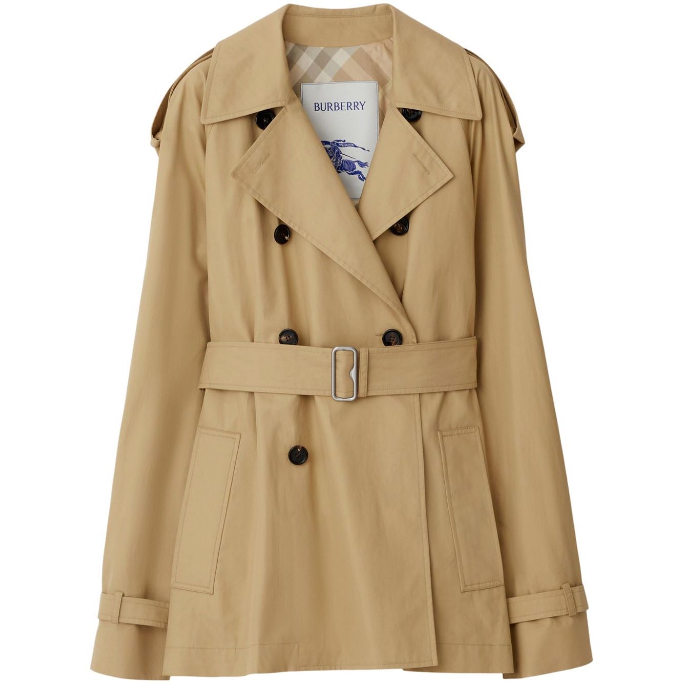 Burberry Belted Cotton Trench Coat Coats