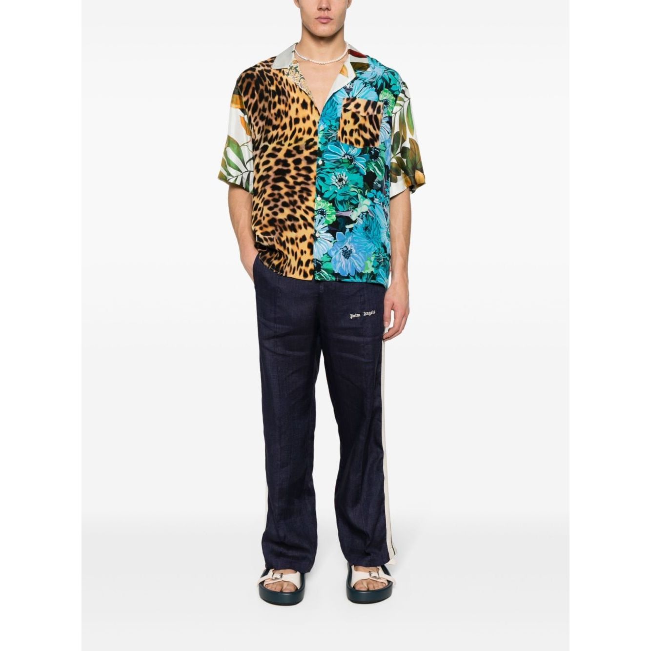 Palm Angels Trousers Blue Trousers