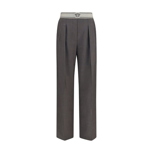 Versace Gray Wool Oves Aries Pants
