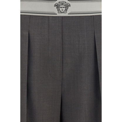 Versace Gray Wool Oves Aries Pants