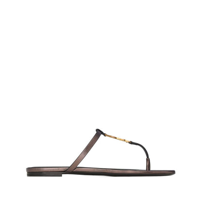 Saint Laurent Cassandre leather thong sandals