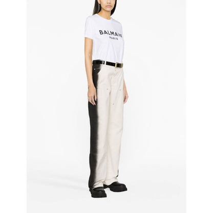 Balmain T-shirt with Balmain Paris print Topwear