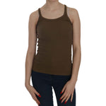 PINK MEMORIES Brown Sleeveless Spaghetti Strap Blouse Top