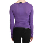 Purple Exte Crystal Embellished Long Sleeve Top Blouse TSH3413-40