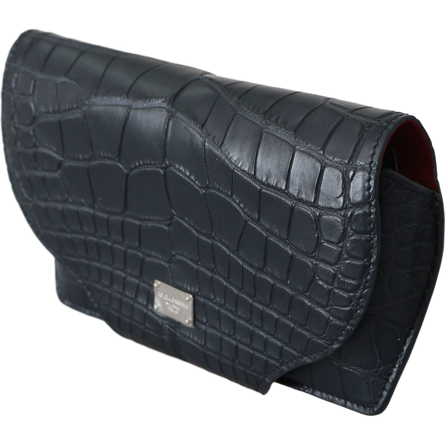 优雅蓝色鳄鱼皮眼镜袋