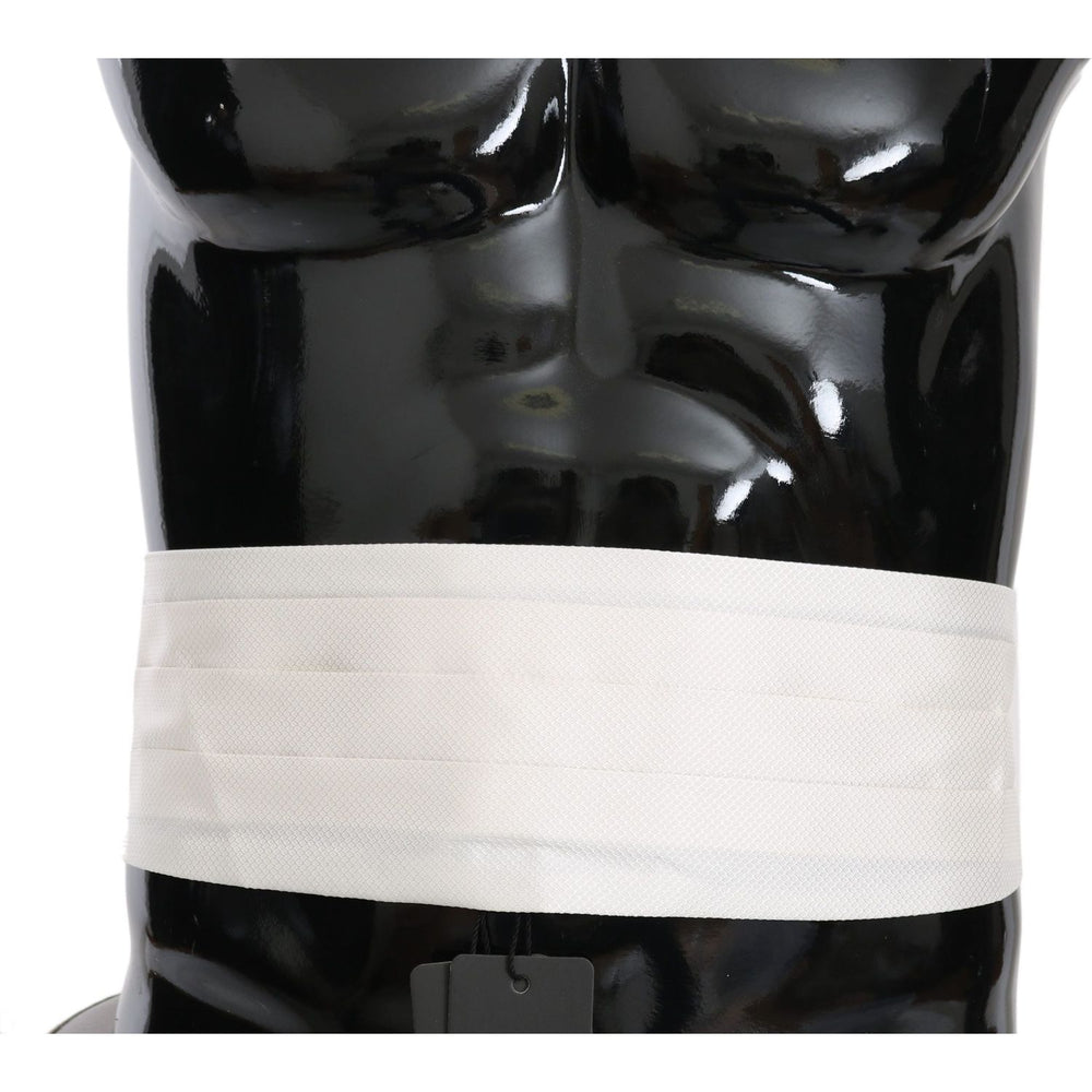Dolce & Gabbana White Men Waist Belt 100% Silk Cummerbund