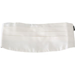 Dolce & Gabbana White Men Waist Belt 100% Silk Cummerbund