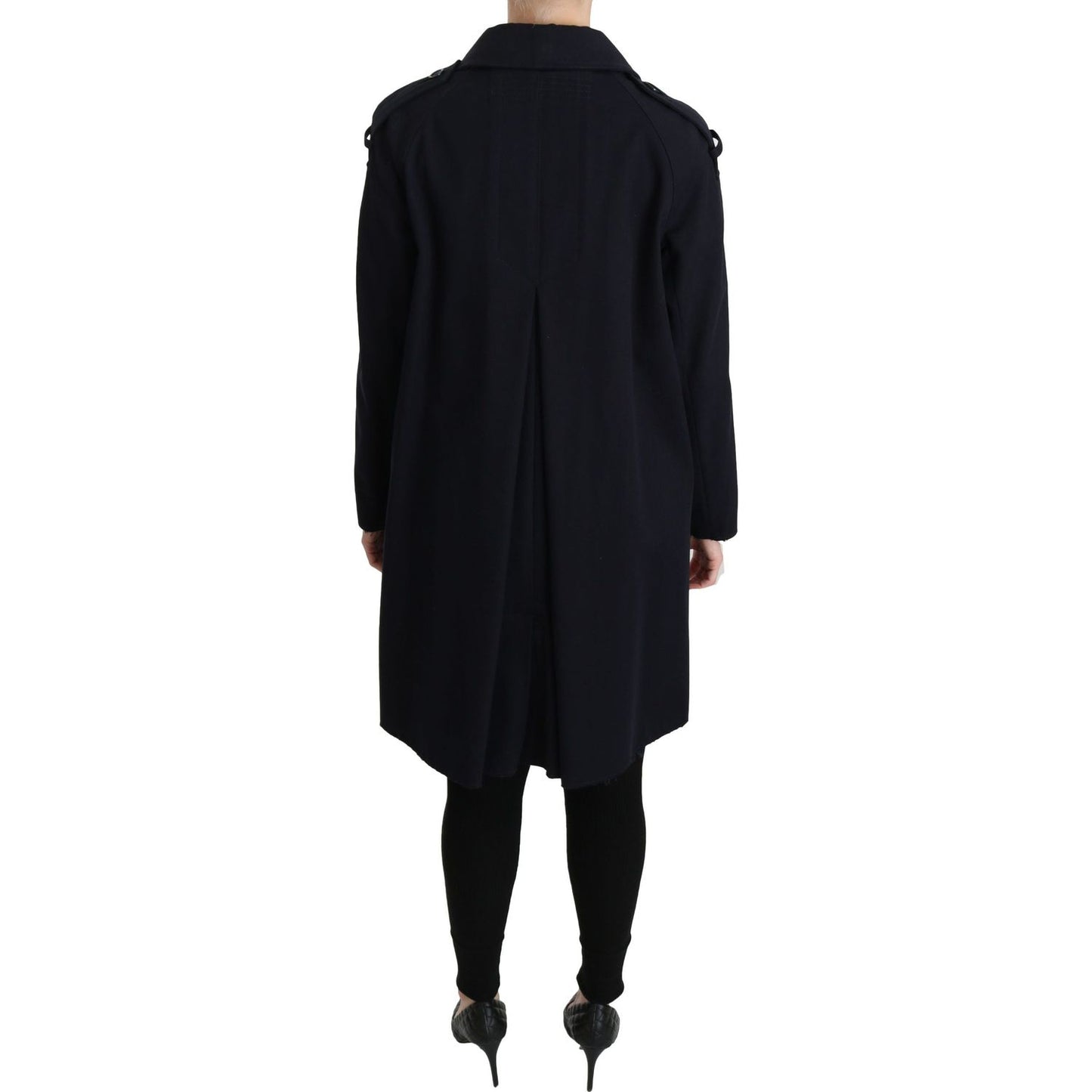 Dolce & Gabbana Coat Blue Cotton Women Trench Jacket Coats & Jackets