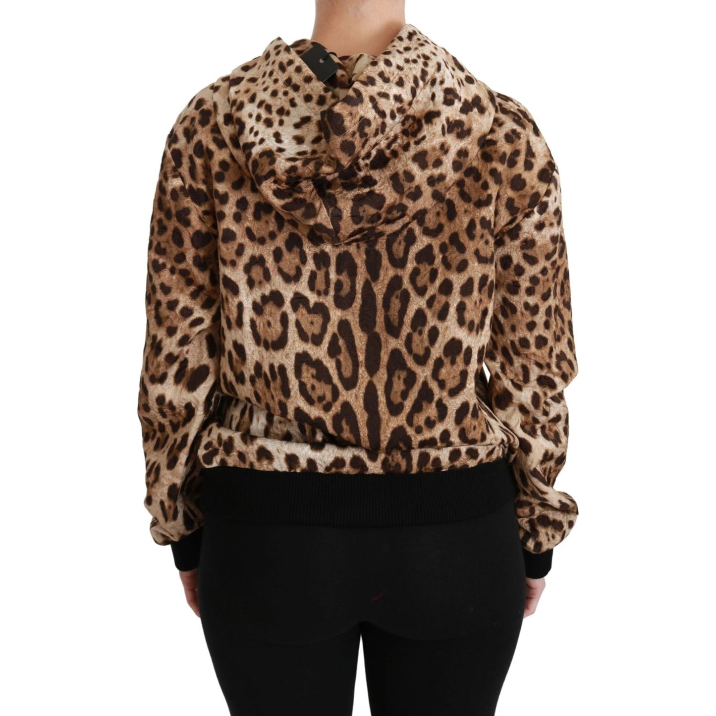 Dolce & Gabbana Brown Hooded Studded Ayers Leopard Sweater