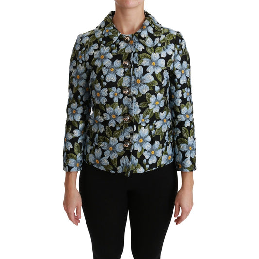 Dolce & Gabbana Multicolor Floral Blazer Coat Polyester Jacket