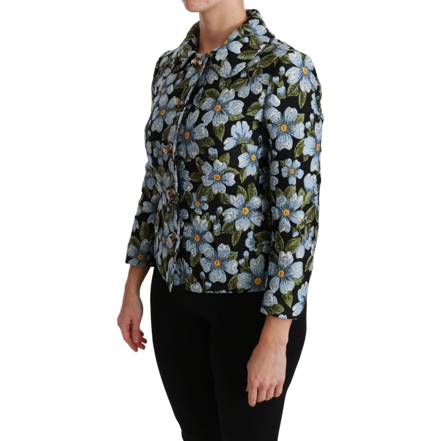 Dolce & Gabbana Multicolor Floral Blazer Coat Polyester Jacket