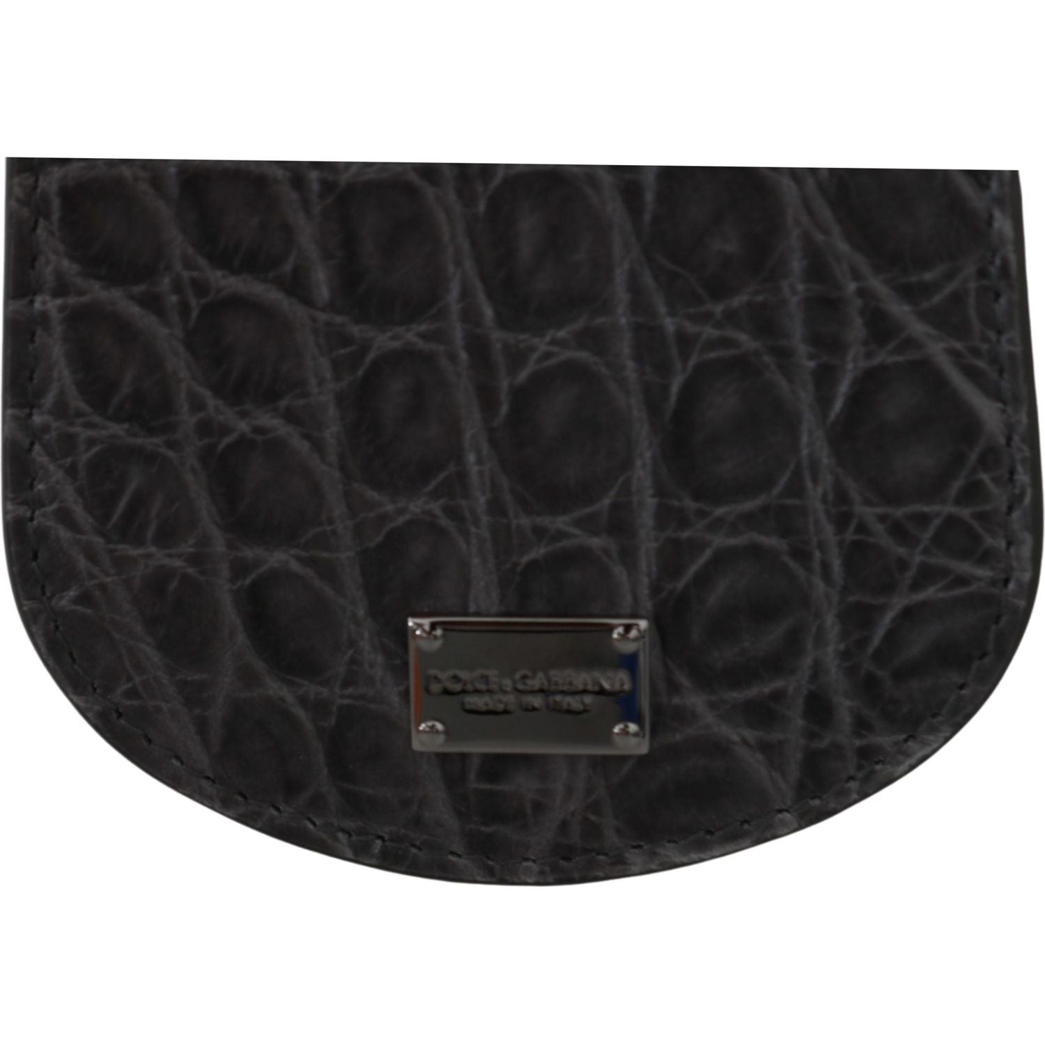 محفظة دولتشي آند غابانا المصنوعة من الجلد الرمادي الفاخر مع غطاء واقي ذكري