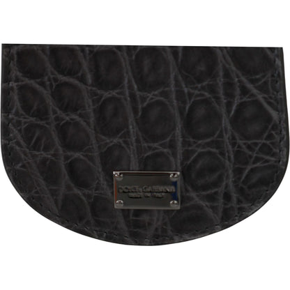 Dolce & Gabbana Gray Exotic Skin Condom Case Holder Pocket Wallet Condom Case