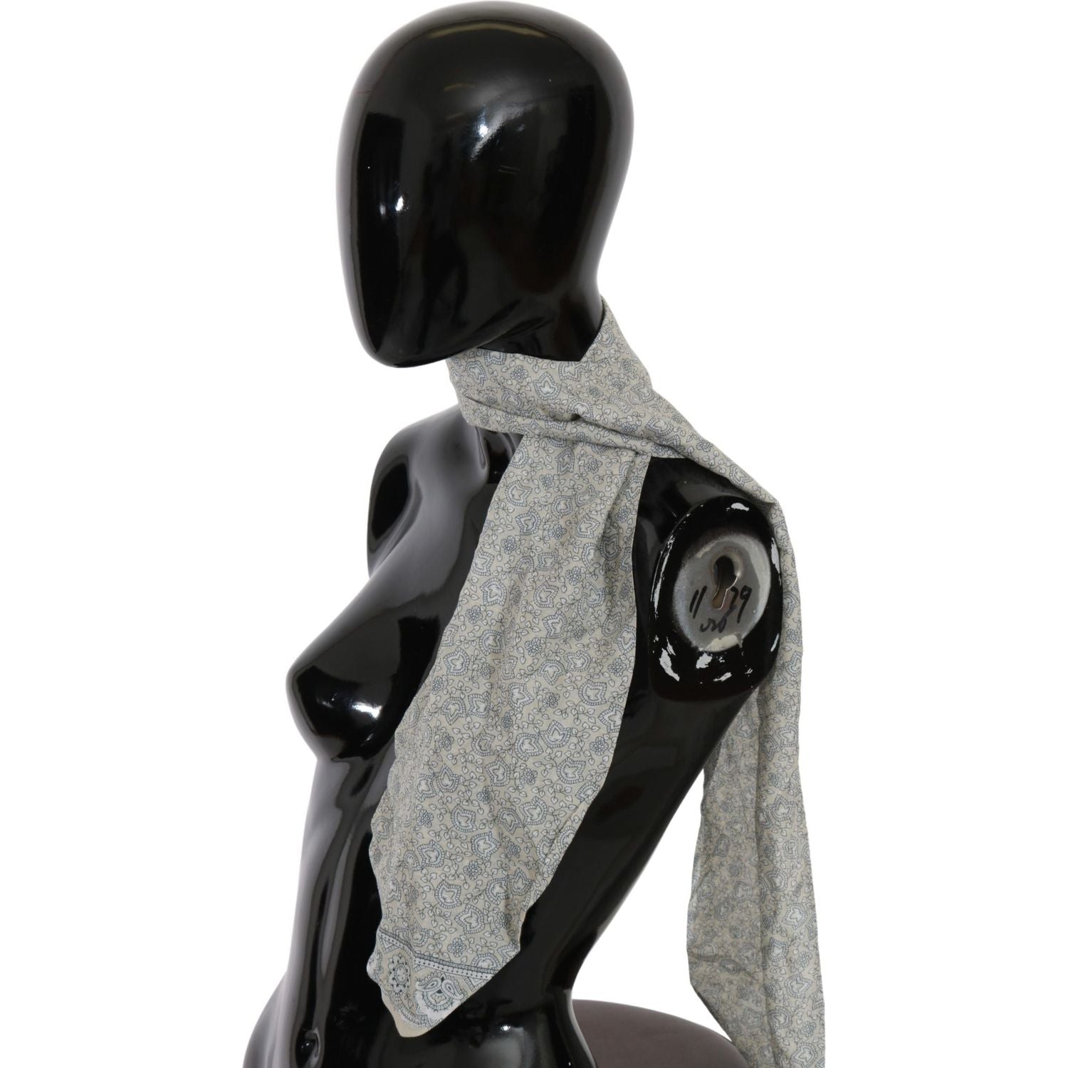 إيرمانو شيرفينو وشاح قطني أنيق بطبعة خيالية باللونين البيج والأزرق