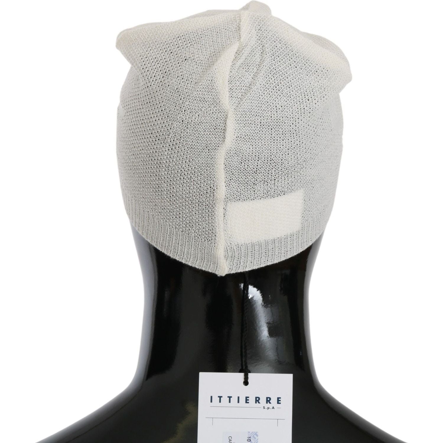 优雅的白色羊毛混纺无檐便帽