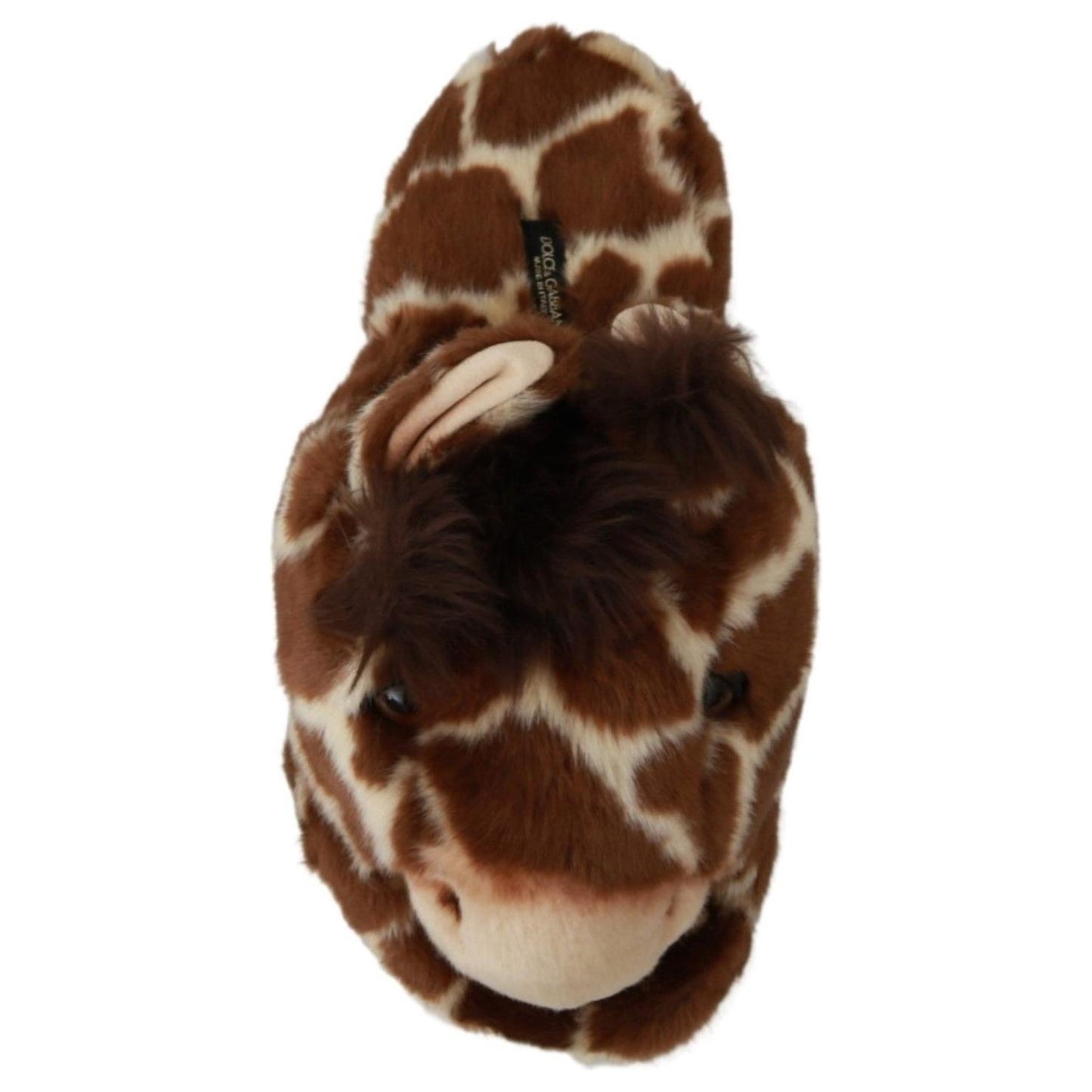 Dolce & Gabbana Brown Giraffe Slippers Flats Sandals Shoes