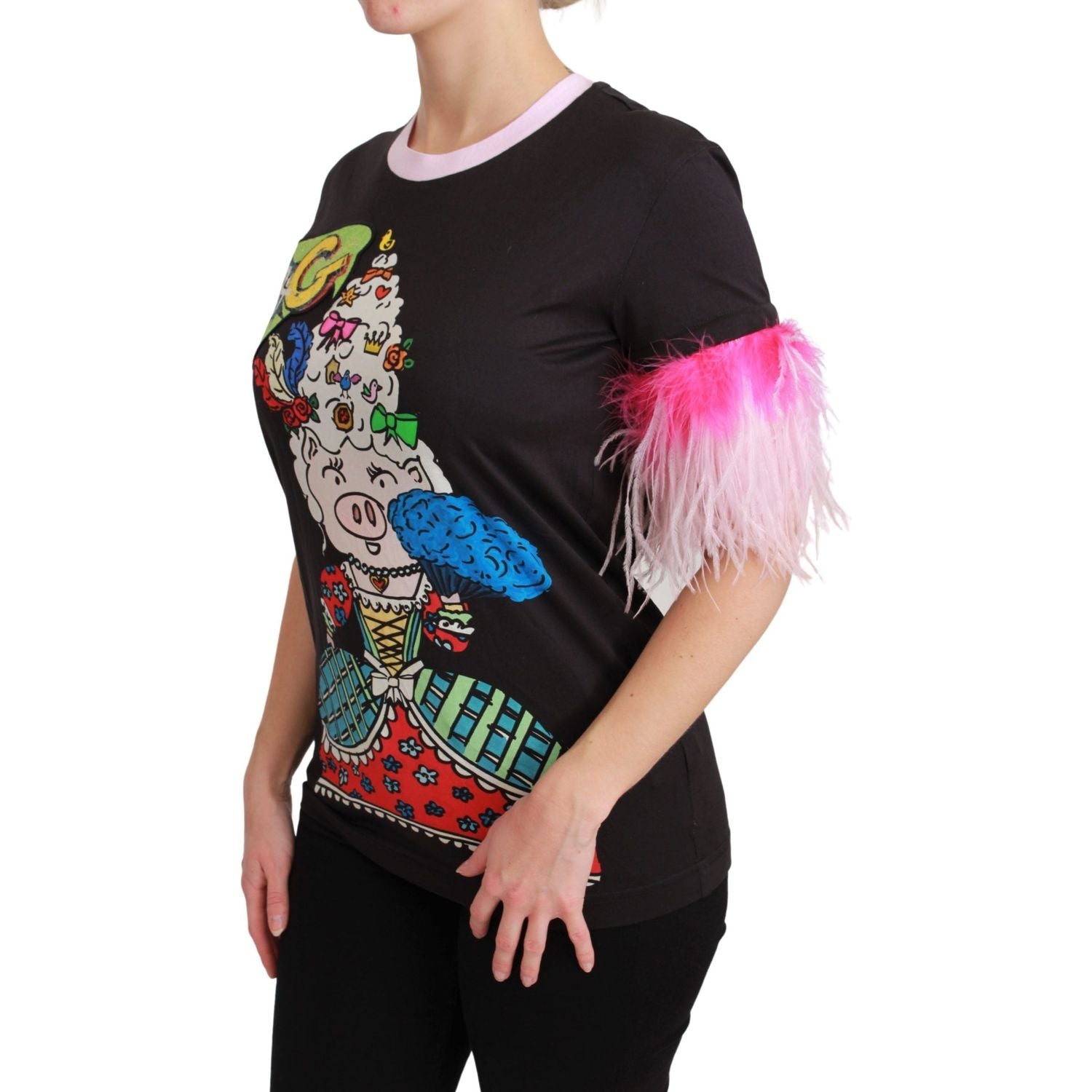 تي شيرت Dolce &amp; Gabbana Chic Crewneck بطبعة Year of the Pig