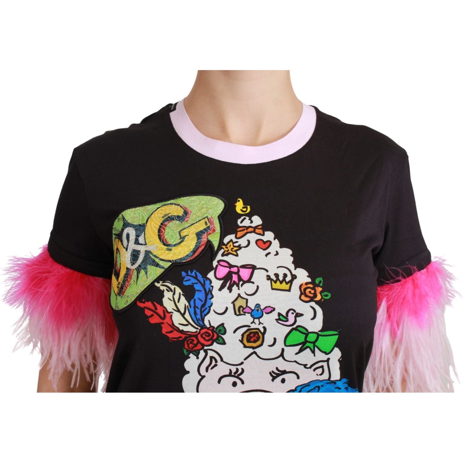 تي شيرت Dolce &amp; Gabbana Chic Crewneck بطبعة Year of the Pig