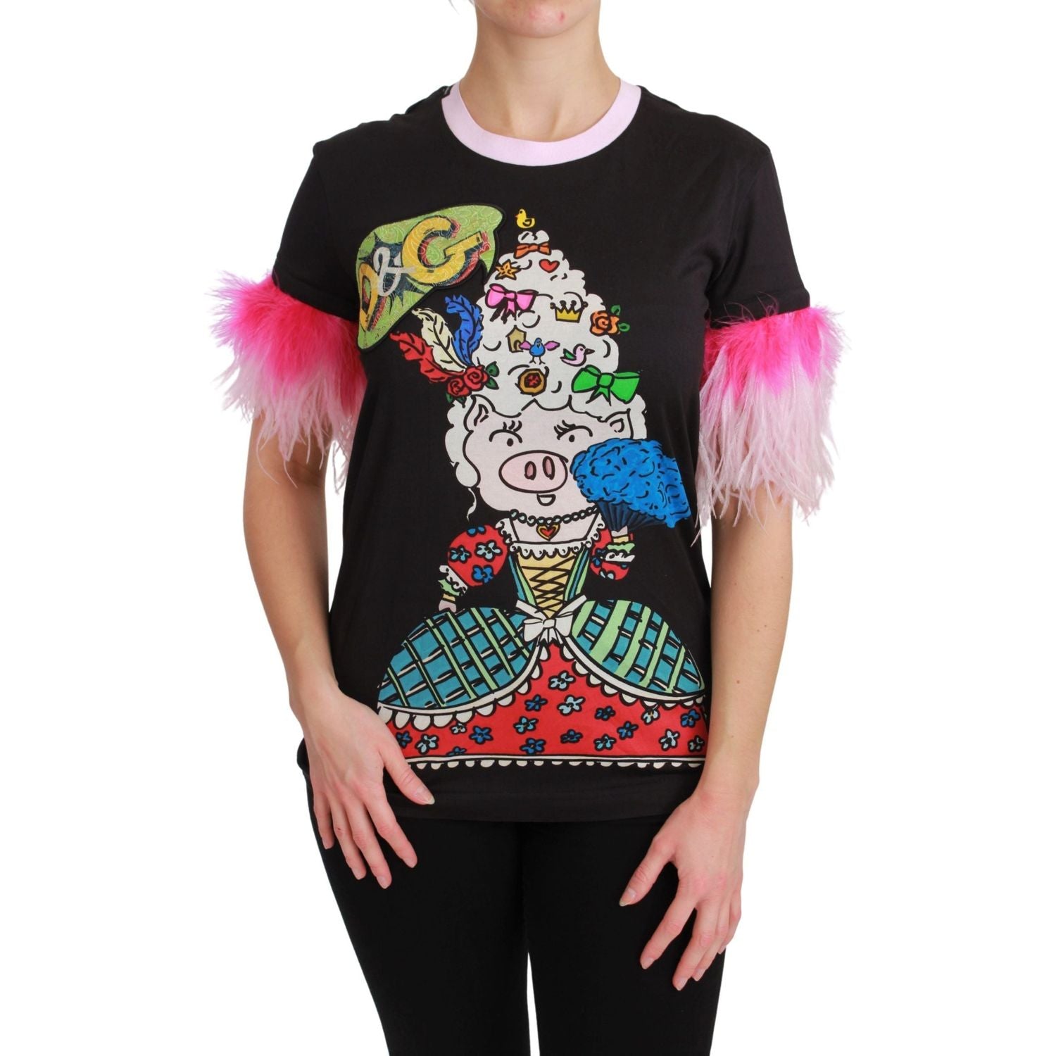 تي شيرت Dolce &amp; Gabbana Chic Crewneck بطبعة Year of the Pig
