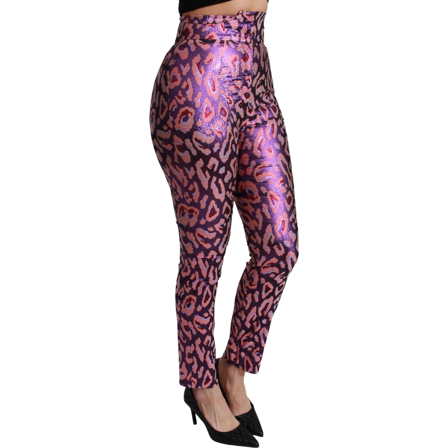 时尚高腰真丝混纺七分裤