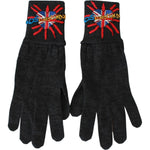 Dolce & Gabbana Gray #DGLovesLondon Embroidered Wool Gloves
