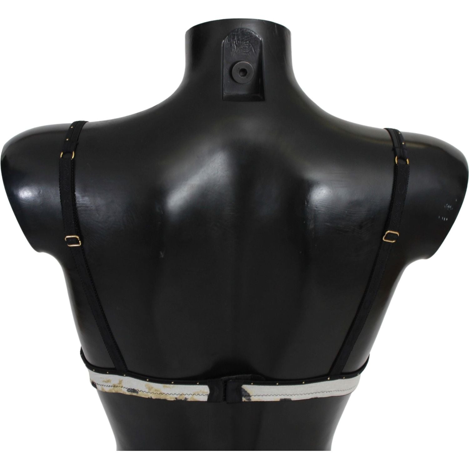 带徽标细节的优雅白色聚拢文胸