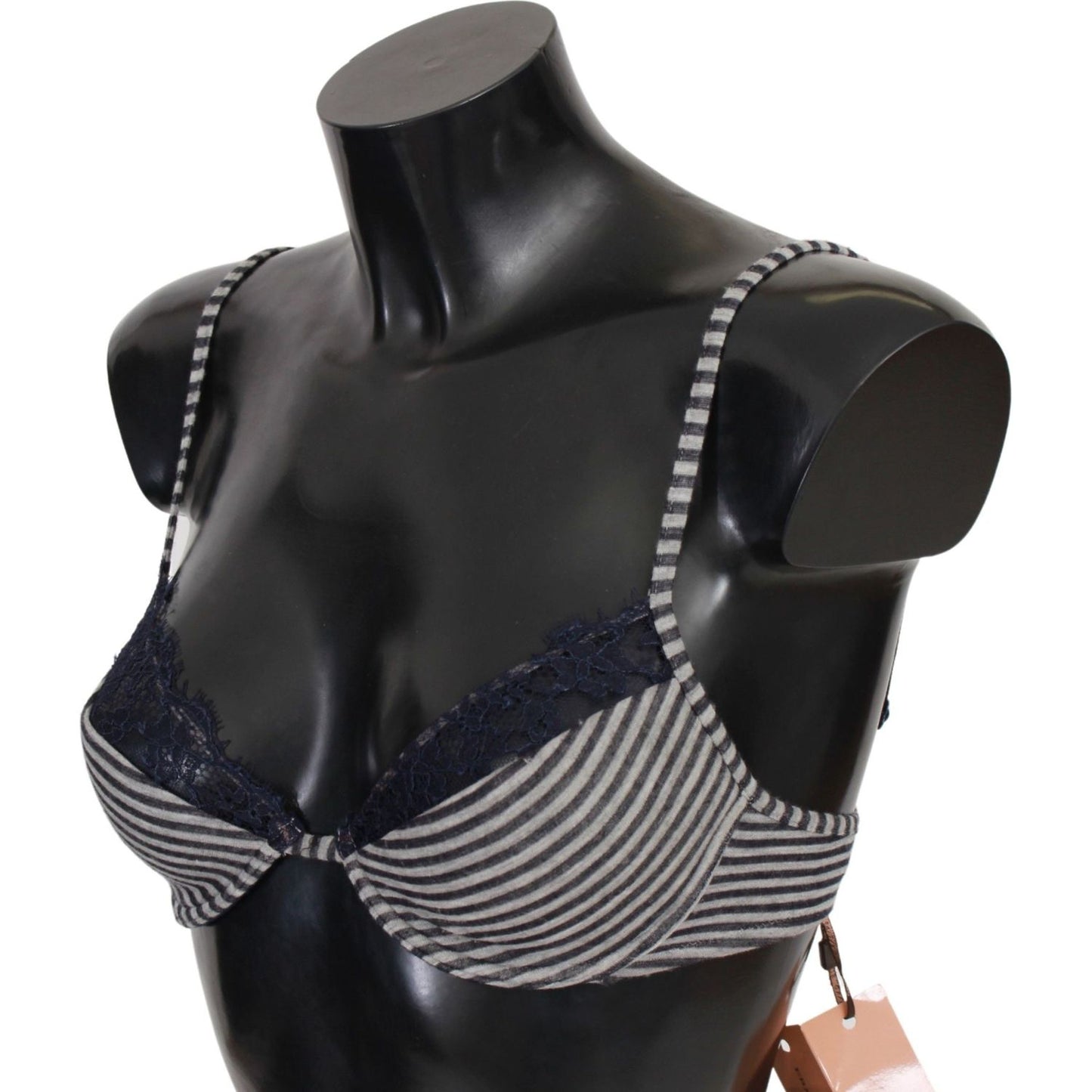 Ermanno Scervino Blue Stripes Lace Reggiseno Bra Underwear