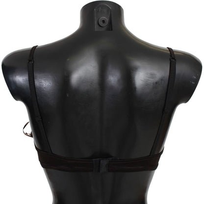 Ermanno Scervino Brown Sequined Balconcino Bra Underwear