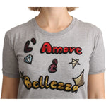Dolce & Gabbana Gray Cotton Amore e Bellezza Top T-shirt TSH5154-36
