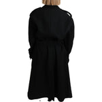 Dolce & Gabbana Virgin Wool Black Blazer Trenchcoat Jacket