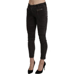 Ermanno Scervino Brown Velvet Capri Cropped Cotton Pants