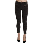 Ermanno Scervino Brown Velvet Capri Cropped Cotton Pants