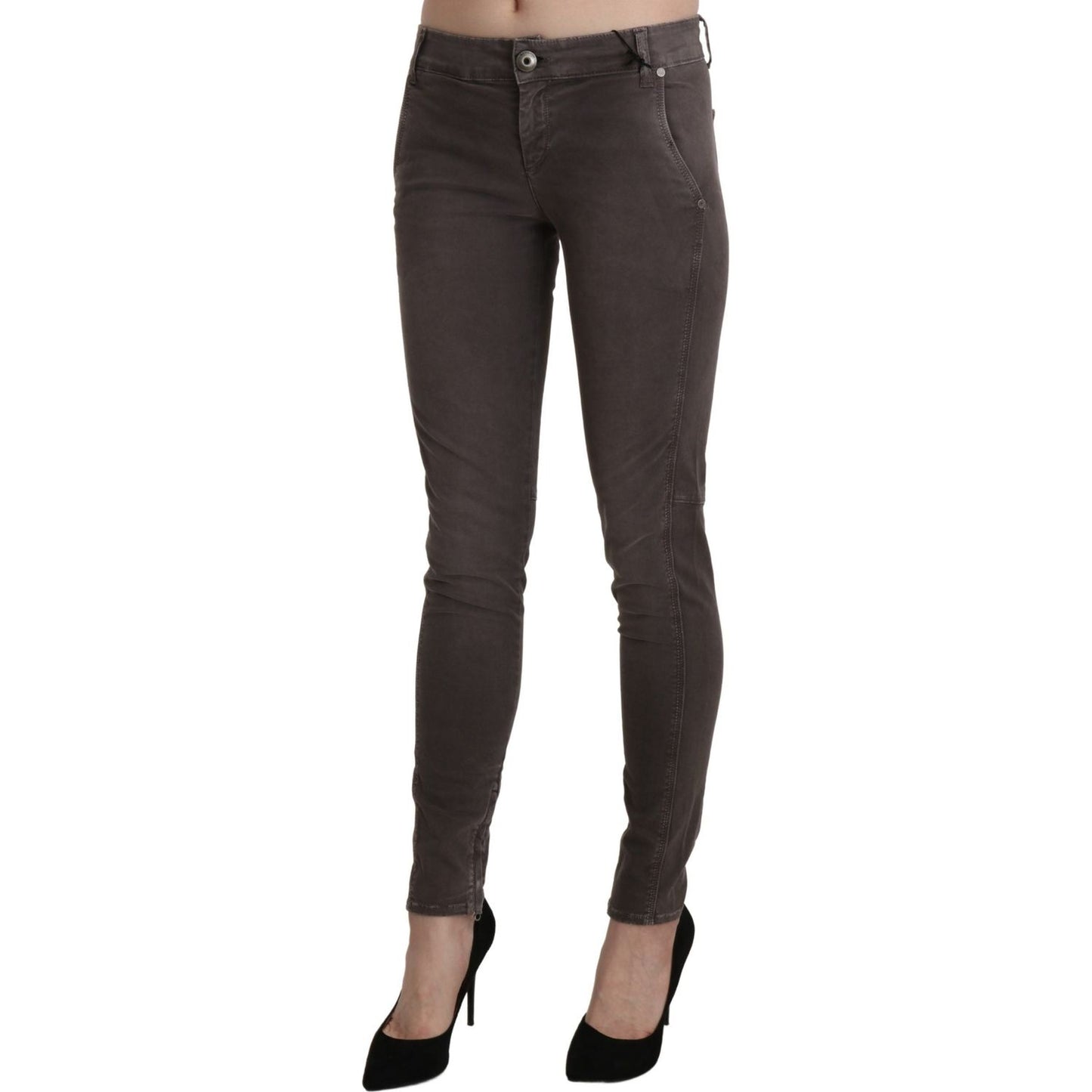 Ermanno Scervino Brown Low Waist Skinny Slim Trouser Cotton Jeans