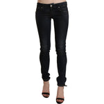 Acht Chic Low Waist Skinny Black Jeans Jeans & Pants Acht Black