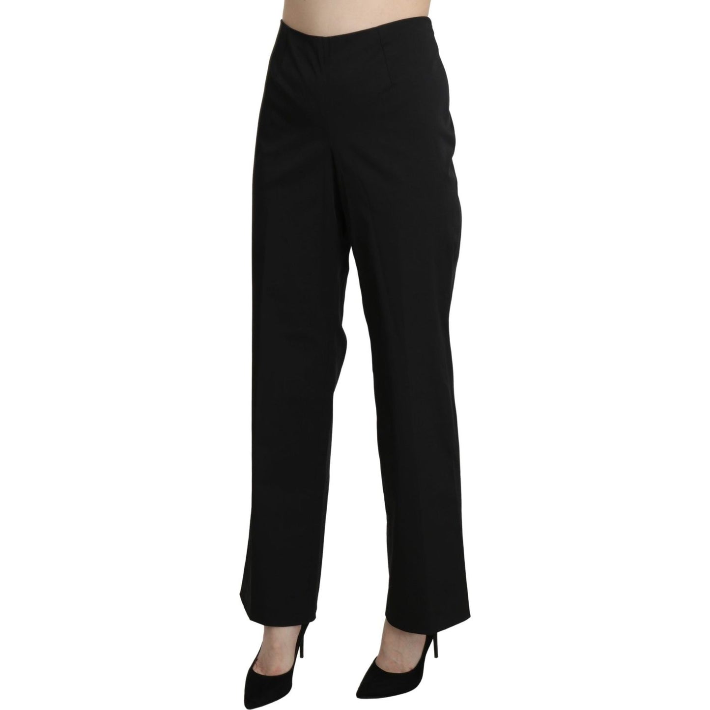 BENCIVENGA Black High Waist Straight Dress Trouser Pants Jeans & Pants