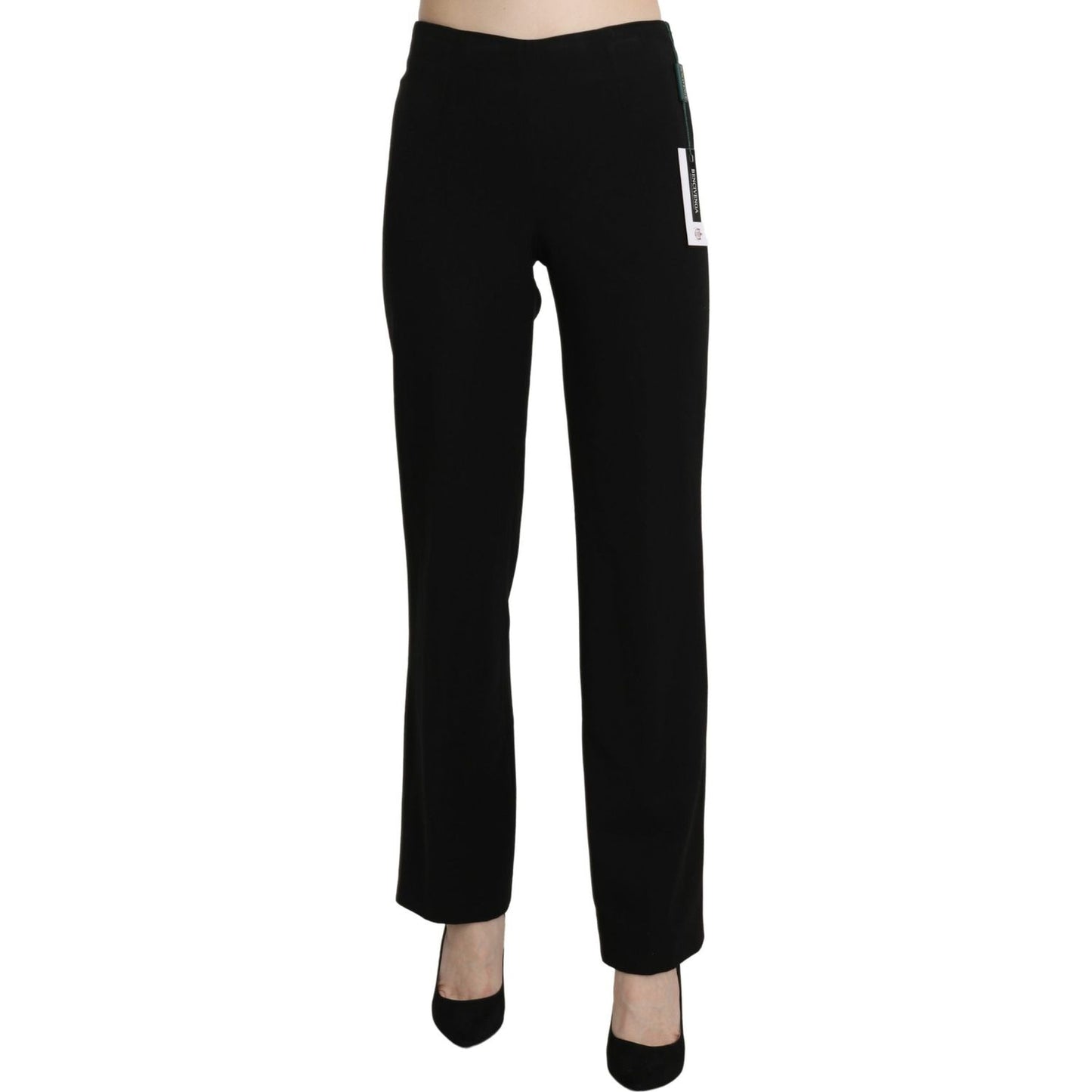 BENCIVENGA Black High Waist Straight Formal Dress Trouser Jeans & Pants