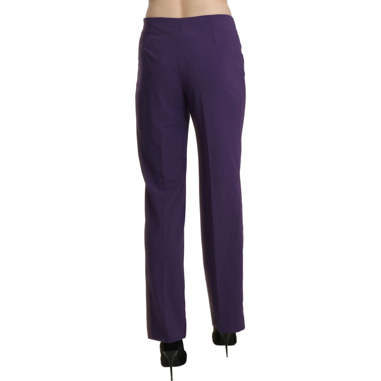 BENCIVENGA Purple High Waist Straight Dress Trouser Pants