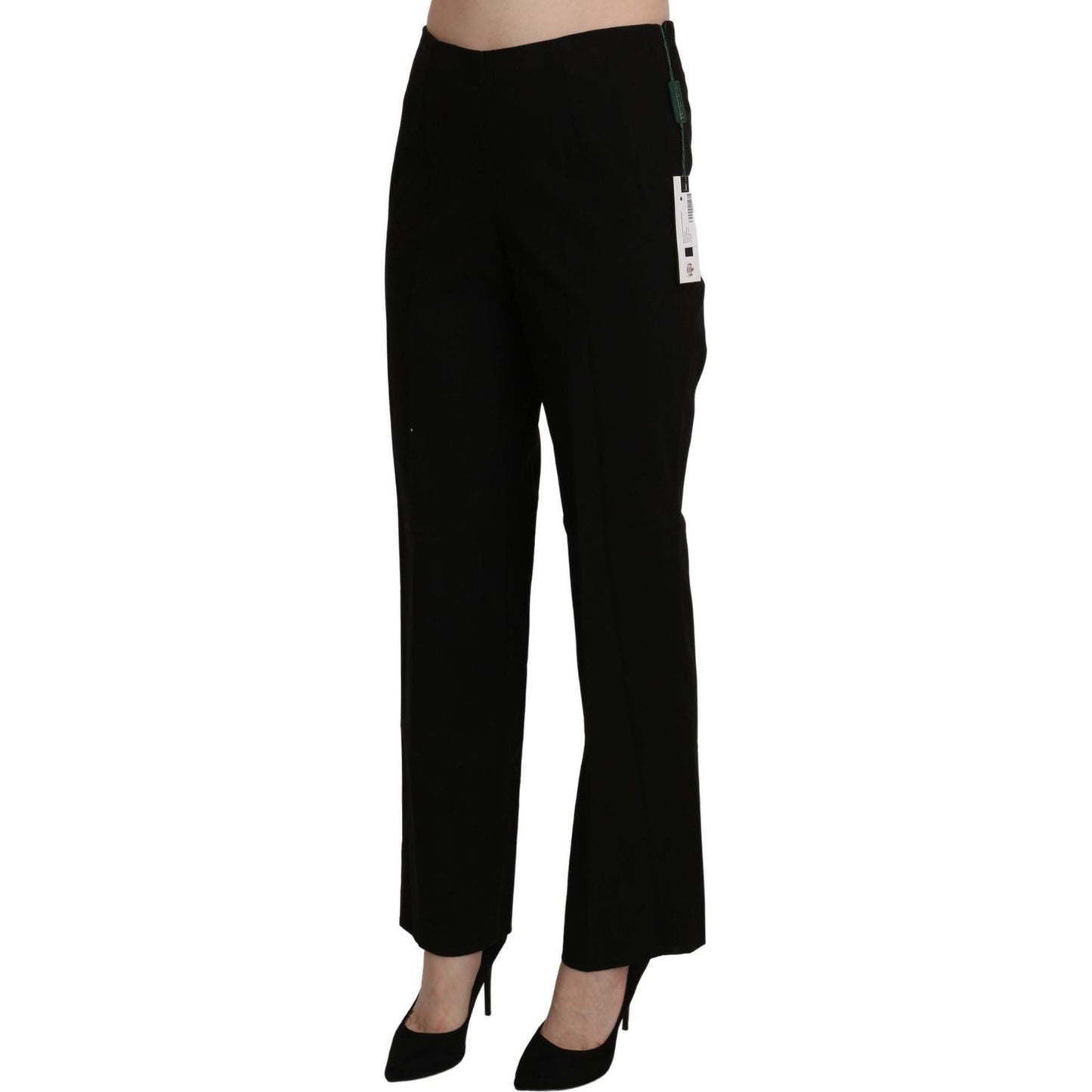 BENCIVENGA Black High Waist Straight Dress Trouser Pant Jeans & Pants